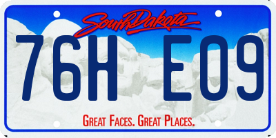 SD license plate 76HE09