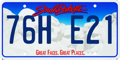 SD license plate 76HE21