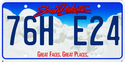 SD license plate 76HE24