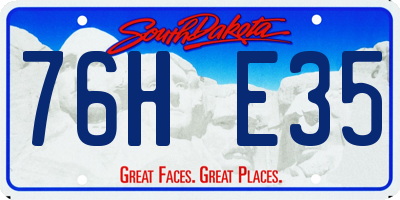 SD license plate 76HE35
