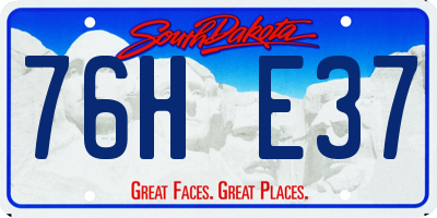 SD license plate 76HE37
