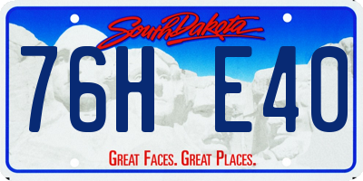 SD license plate 76HE40