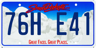 SD license plate 76HE41