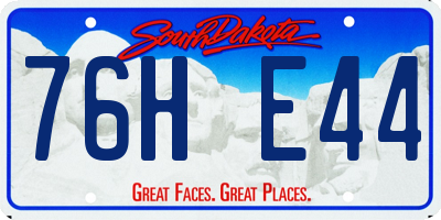 SD license plate 76HE44