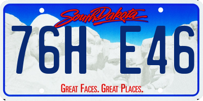 SD license plate 76HE46