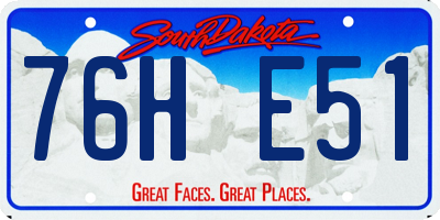 SD license plate 76HE51