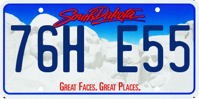 SD license plate 76HE55