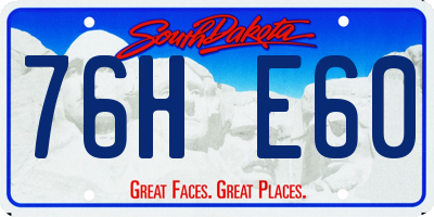 SD license plate 76HE60