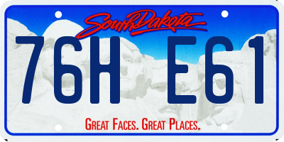 SD license plate 76HE61