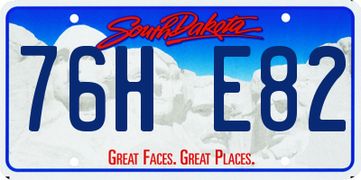 SD license plate 76HE82
