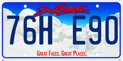 SD license plate 76HE90