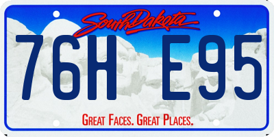 SD license plate 76HE95