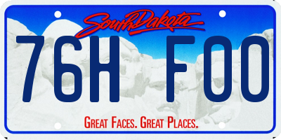 SD license plate 76HF00