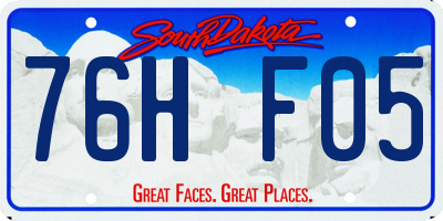 SD license plate 76HF05