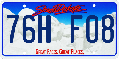 SD license plate 76HF08