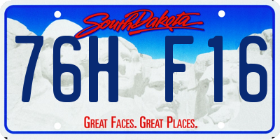 SD license plate 76HF16