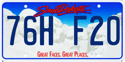 SD license plate 76HF20