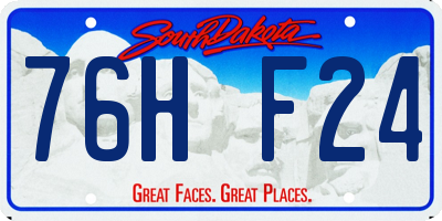 SD license plate 76HF24