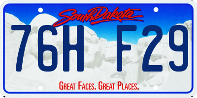 SD license plate 76HF29