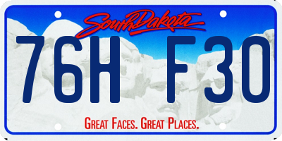 SD license plate 76HF30