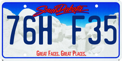 SD license plate 76HF35