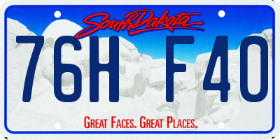 SD license plate 76HF40