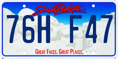 SD license plate 76HF47