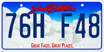 SD license plate 76HF48