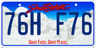 SD license plate 76HF76