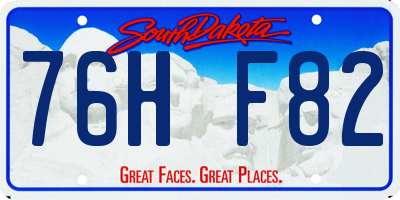 SD license plate 76HF82