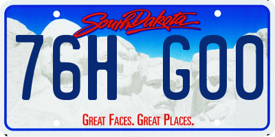 SD license plate 76HG00