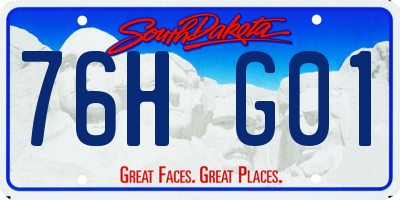 SD license plate 76HG01