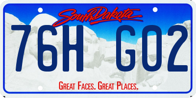 SD license plate 76HG02