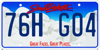 SD license plate 76HG04