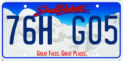 SD license plate 76HG05