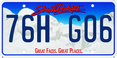 SD license plate 76HG06