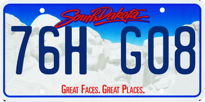 SD license plate 76HG08