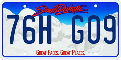 SD license plate 76HG09