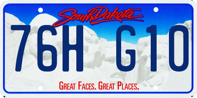 SD license plate 76HG10