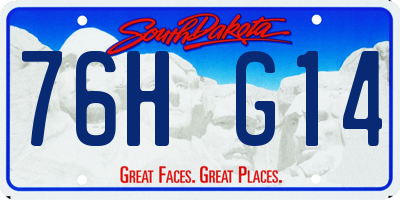 SD license plate 76HG14