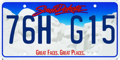 SD license plate 76HG15