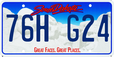 SD license plate 76HG24