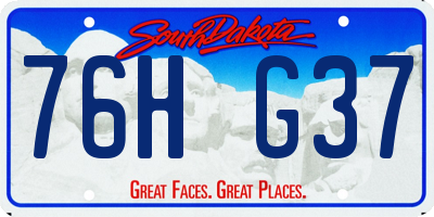 SD license plate 76HG37