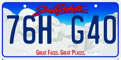 SD license plate 76HG40