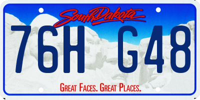 SD license plate 76HG48