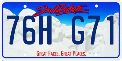 SD license plate 76HG71