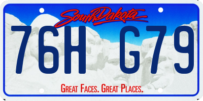 SD license plate 76HG79