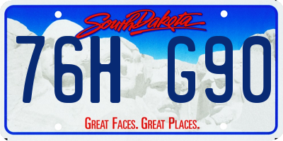 SD license plate 76HG90