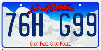 SD license plate 76HG99
