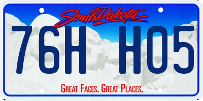 SD license plate 76HH05